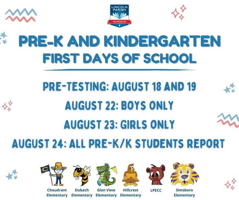 Pre-K and K First Days of School