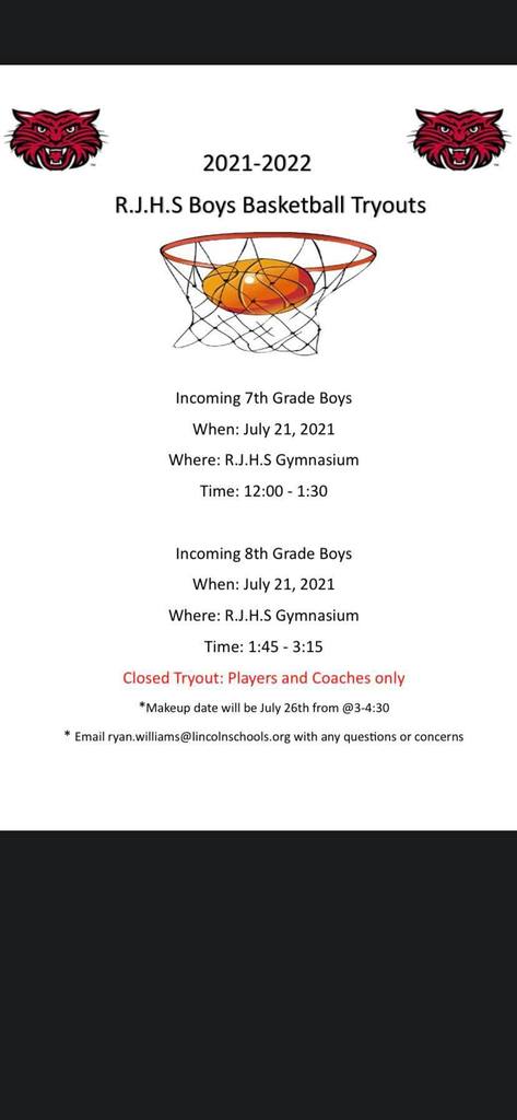 RJHS Boys Basketball Tryouts